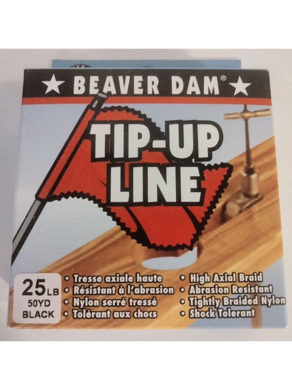Beaver Dam Tip Up Line 25LB 50YD Braided Nylon Black Ice Fishing Line Spool